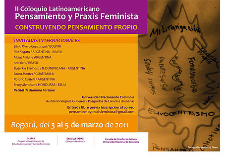 Segundo Coloquio Latinoamericano Pensamiento y Praxis feminista “Construyendo pensamiento propio”  (Colombia, 2011)