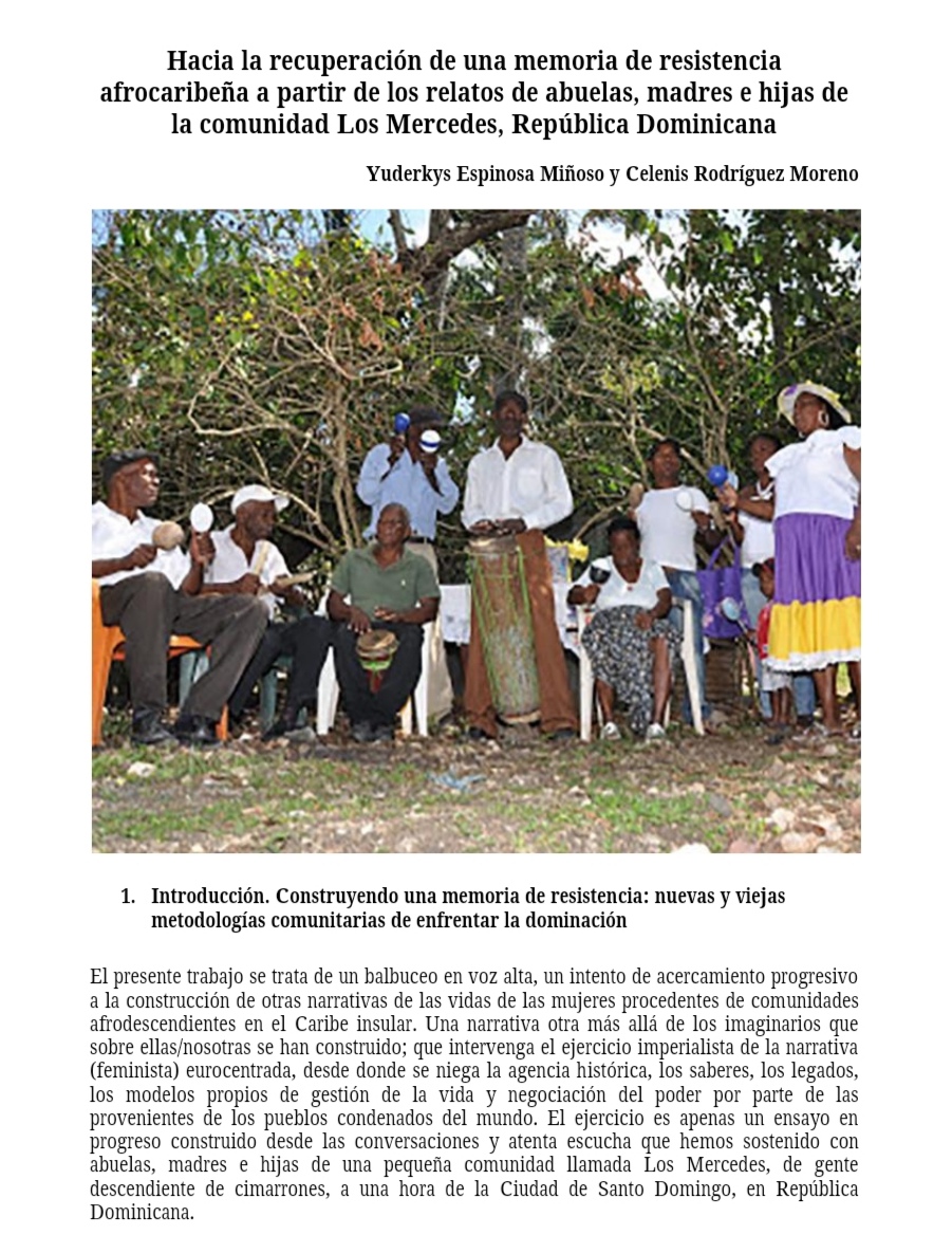 Hacia la recuperación de una memoria de resistencia afrocaribeña en República Dominicana